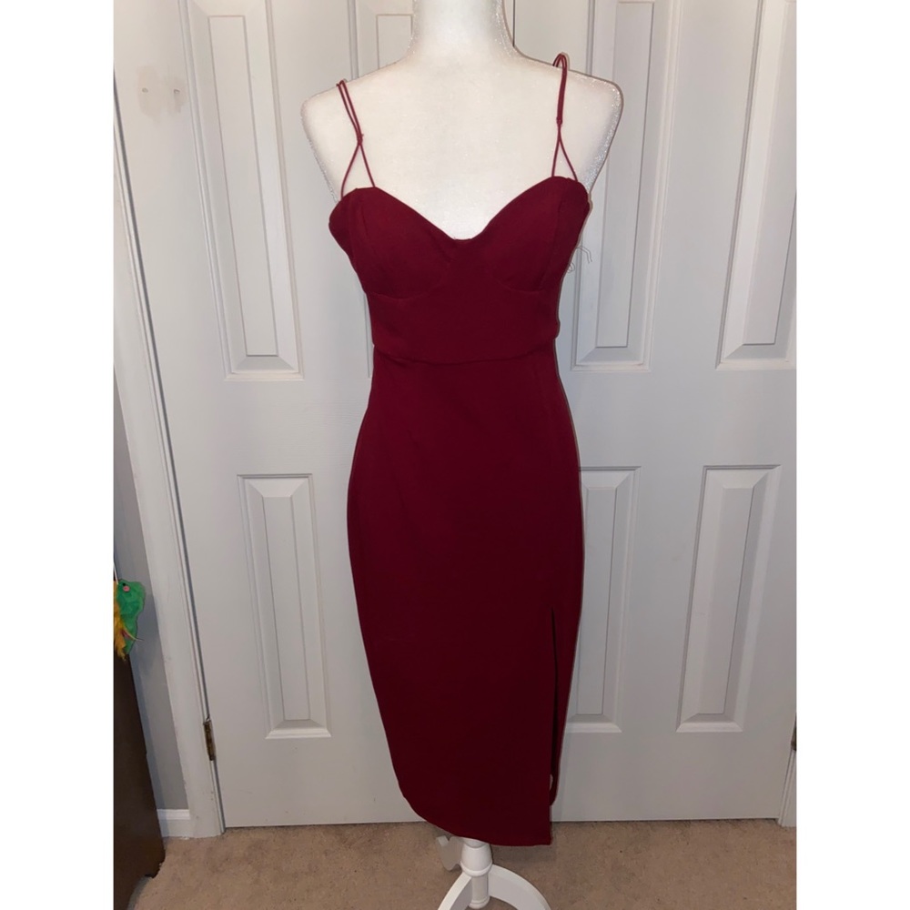 Burgundy Merlot Midi Pencil Dress